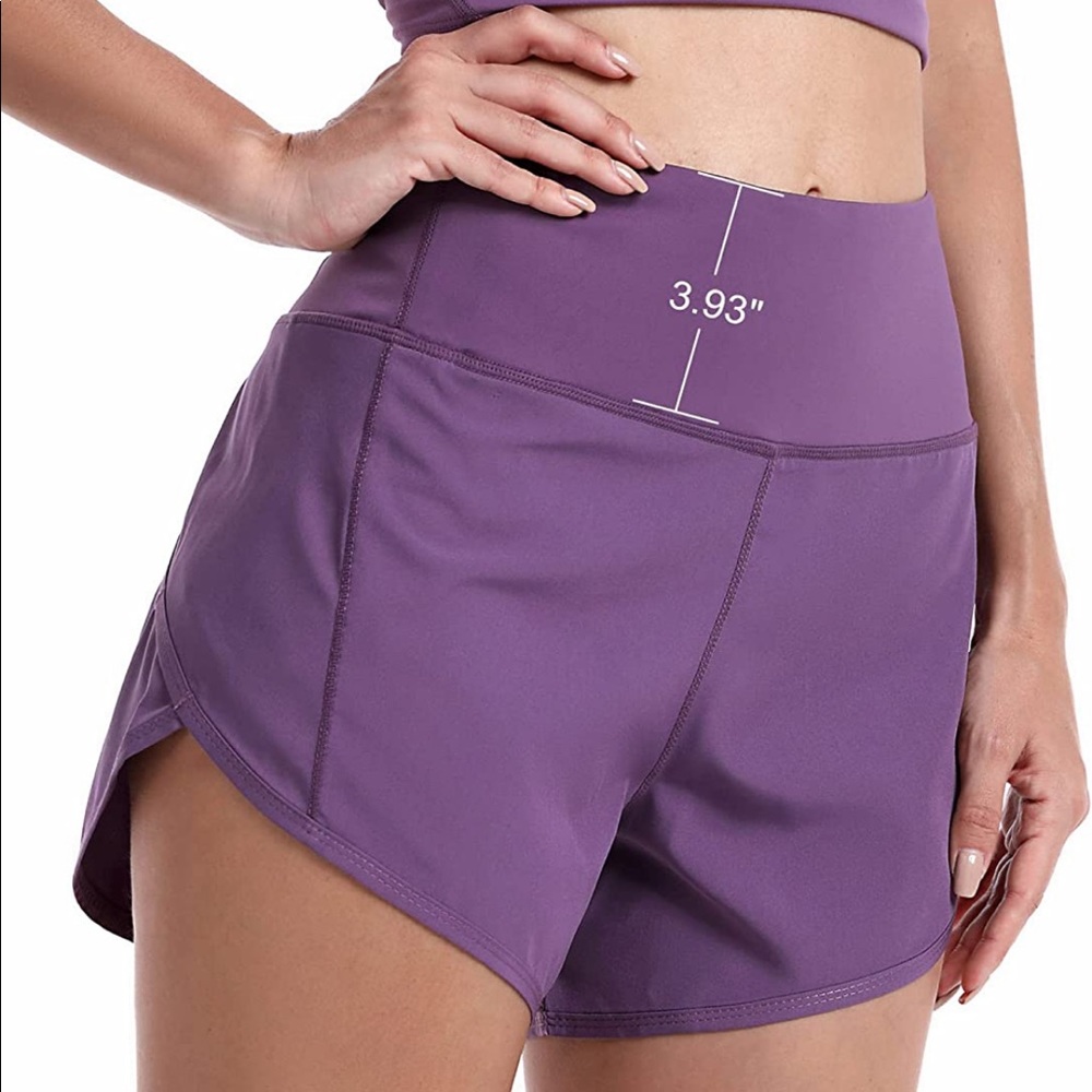 Purple Amazon athletic running shorts